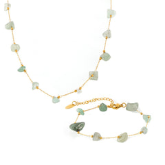 Green Natural Stone Chip Necklace or Bracelet