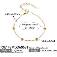 18K Gold-Plated Color Cubic Zirconia Station Jewelry