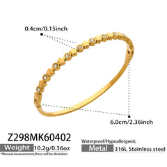 Cubic Zirconia Stainless Steel Bangle Bracelets