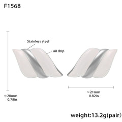 18K Gold-Plated Enamel Wing Stud Earrings