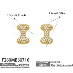 18K Gold-Plated Cubic Zirconia Initial Earrings