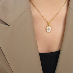 Starburst Oval Pendant Necklace and Earrings