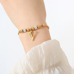 18K Gold-Plated Initial Charm Bracelet