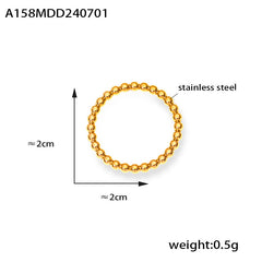 Gold-Tone Beaded Band Ring