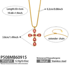 Cubic Zirconia Cross Necklace or Pendant