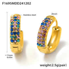 Color Cubic Zirconia Hoop Earrings