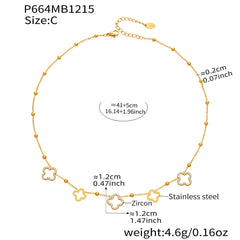 18K Gold-Plated Clover Cubic Zirconia Y-Lariat Necklace