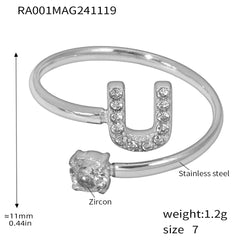 Silver-Tone Initial Necklace, Earrings, Bracelet & Ring