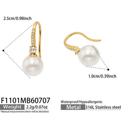 Cubic Zirconia & Shell Pearl-Look Drop Earrings