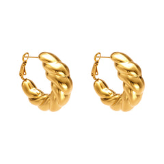 18K Gold-Plated Twisted Hoop Earrings