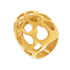 18K Gold-Plated & Silver-Tone Openwork Dome Ring