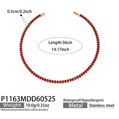 18K Gold-Plated Colored Cubic Zirconia Tennis Jewelry
