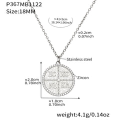 Round Cubic Zirconia Coin Pendant Necklace