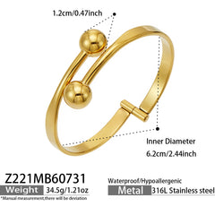 Gold-Tone Twin Ball Open Cuff