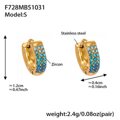 18K Gold-Plated Cubic Zirconia U-Hoop Earrings