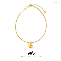 18K Gold-Plated Teardrop Pendant Collar Necklace