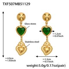 18K Gold-Plated Faceted Glass Necklace or Earrings