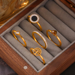 18K Gold-Plated Delicate Motif Ring