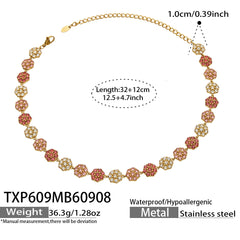 Color Cubic Zirconia Flower Station Jewelry