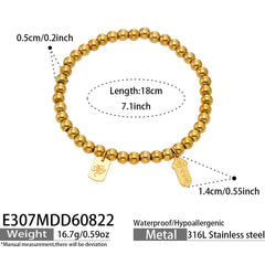 Gold-Tone Beaded Tag Charm Bracelets