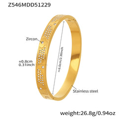 18K Gold-Plated Geometric Clasp Bangle Bracelets