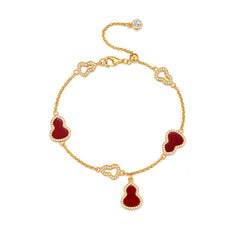 Daphne Dainty Red Agate Gourd Bracelet