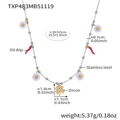 18K Gold-Plated Daisy Charm Necklace or Bracelet