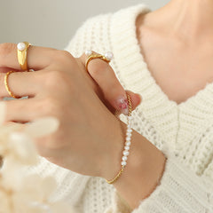 Freshwater Pearl Mixed-Chain Bracelet