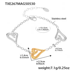18K Gold-Plated Open Heart Necklace or Bracelet