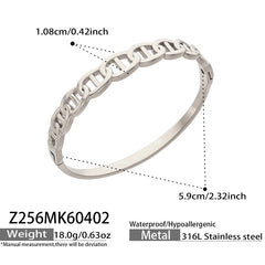 Cubic Zirconia Geometric Link Bangle Designs
