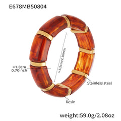 Color Resin Wide Stretch Bracelet