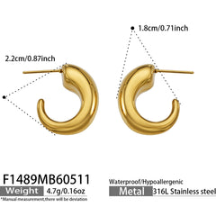 18K Gold-Plated Small U-Shaped Hoop Earrings