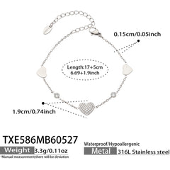 18K Gold-Plated Cubic Zirconia Heart Jewelry
