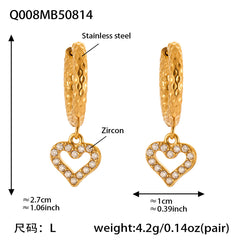 Gold-Tone Heart Charm Earring Designs