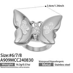 18K Gold-Plated Butterfly Ring Designs