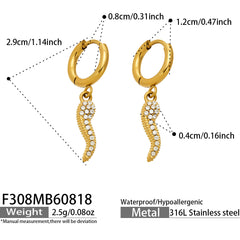 Cubic Zirconia Cat, Angel & Pepper Charm Earrings