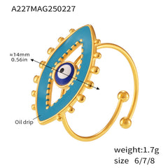 Blue Eye Open Ring