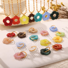 Color Resin Flower Pendant Jewelry