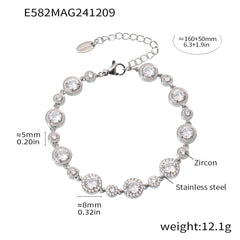 18K Gold-Plated Cubic Zirconia Link Bracelet