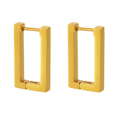18K Gold-Plated Open Rectangle Hoop Earrings