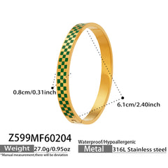 Checkerboard Enamel or Zigzag Clasp Bracelet