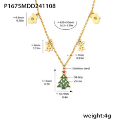 Christmas Tree Charm Necklace