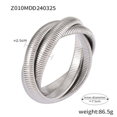 18K Gold-Plated Sculptural Open Bangle Designs