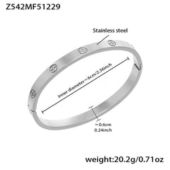 Polished Enamel or Coin Detail Bangle Bracelet