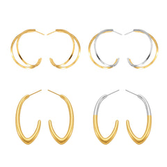 Polished Geometric Hoop Earrings