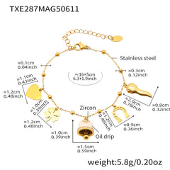 18K Gold-Plated Enamel Bell Necklace or Bracelet