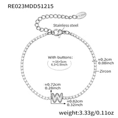 Cubic Zirconia Initial Chain Bracelet