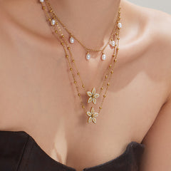 Flower Cubic Zirconia Necklace, Bracelet, Earrings & Ring