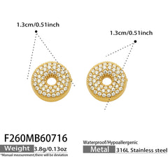 18K Gold-Plated Cubic Zirconia Initial Earrings