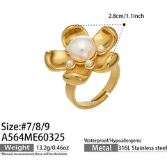 Flower Pearl-Look Statement Ring Designs